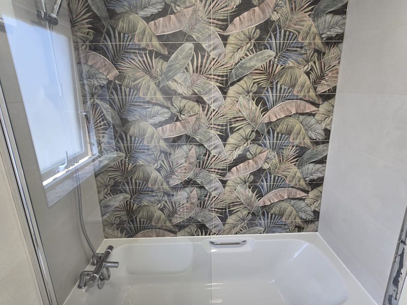 Bathroom upgrade with feature wall